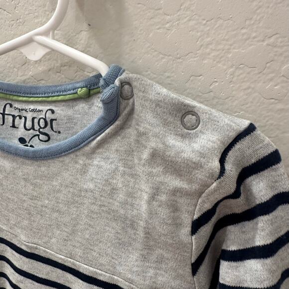 Frugi Stripe Appliqué Clouds Long Sleeve Shirt - Picture 2 of 6